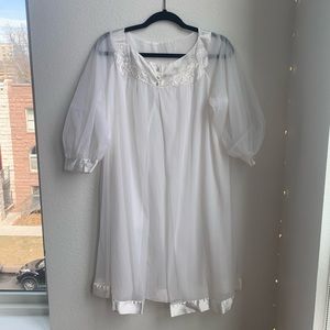 Vintage white sheer nightgown size M